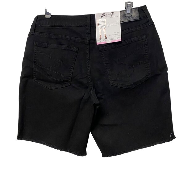 Seven7 Womens Relaxed Bermuda Shorts Black Cotton Blend Size 10 NWT - Picture 4 of 10